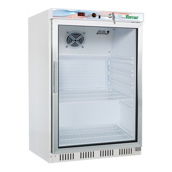 Armoire réfrigérée vitrée positive en laqué blanc intérieur en ABS 200L