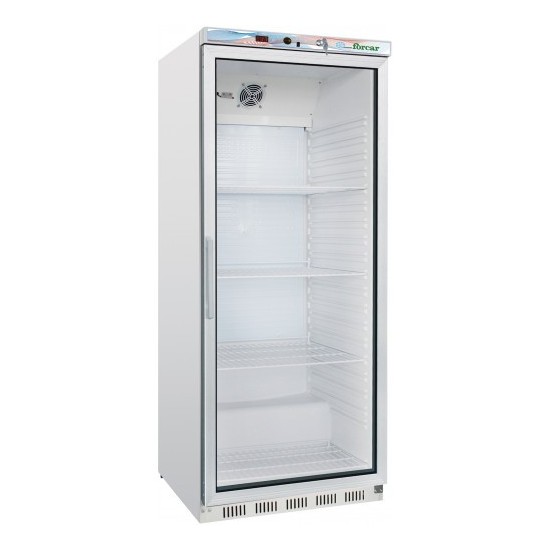 Armoire réfrigérée vitrée positive en laqué blanc intérieur en ABS 600L