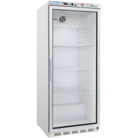 Armoire réfrigérée vitrée positive en laqué blanc intérieur en ABS 600L